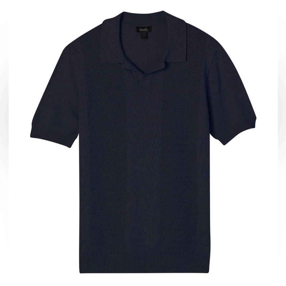 Truth Johnny Collar Pointelle Jersey Sweater Polo